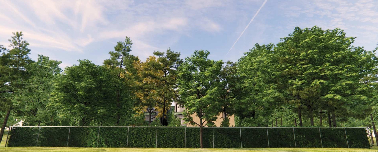 Rendering of building from page 1 of the file '480 Cloverdale - View from Tennis Court'