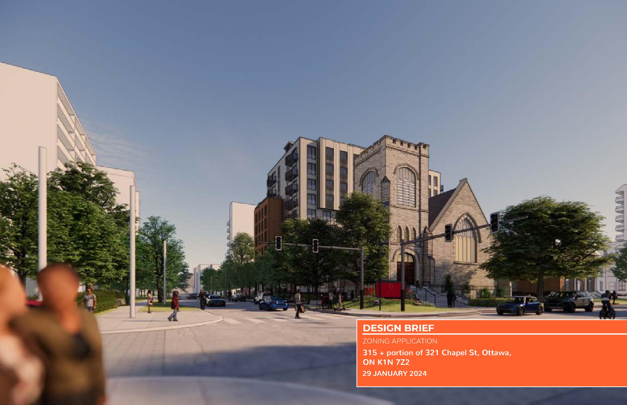 Rendering of building from page 1 of the file '315 Chapel Street - Design Brief'