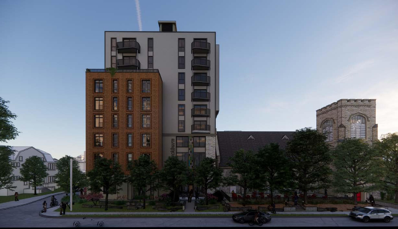 Rendering of building from page 13 of the file '315 Chapel Street - Design Brief'