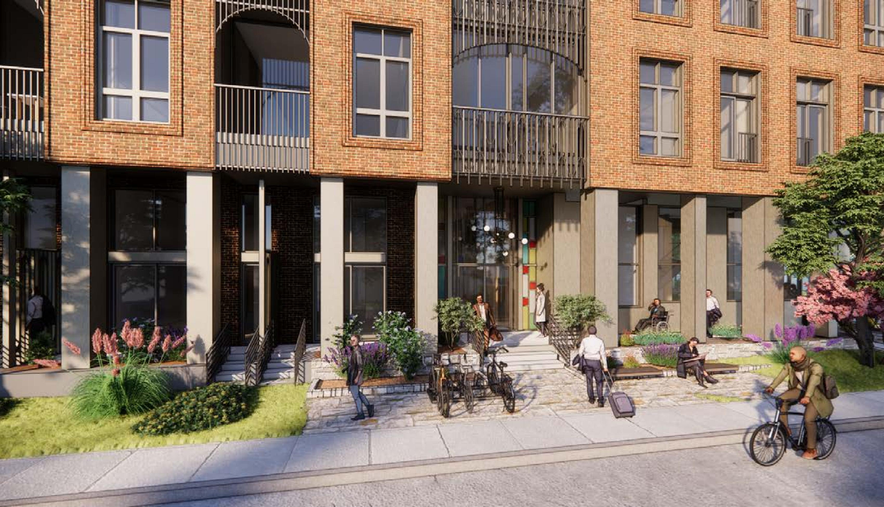 Rendering of building from page 22 of the file '315 Chapel Street - Design Brief'