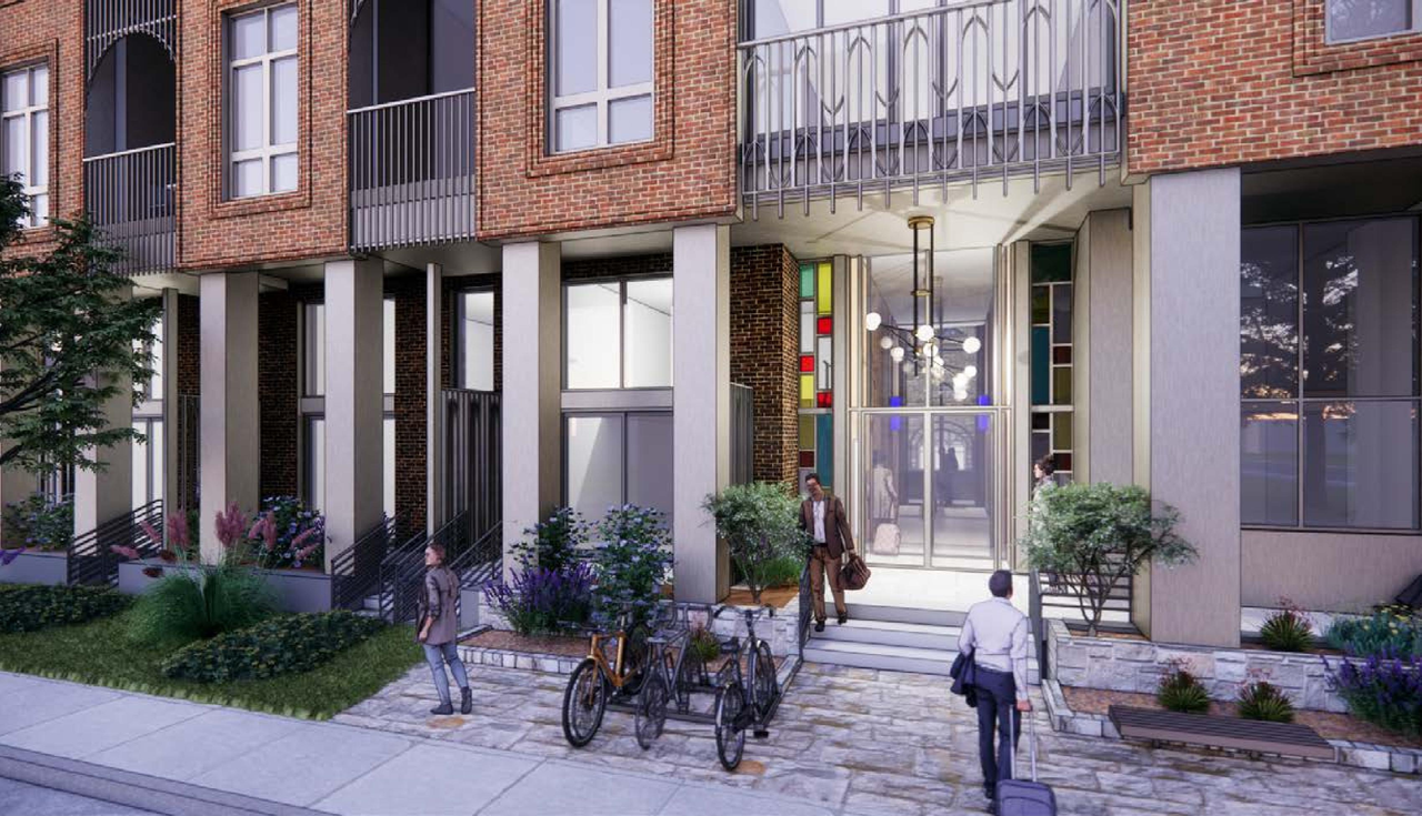 Rendering of building from page 23 of the file '315 Chapel Street - Design Brief'