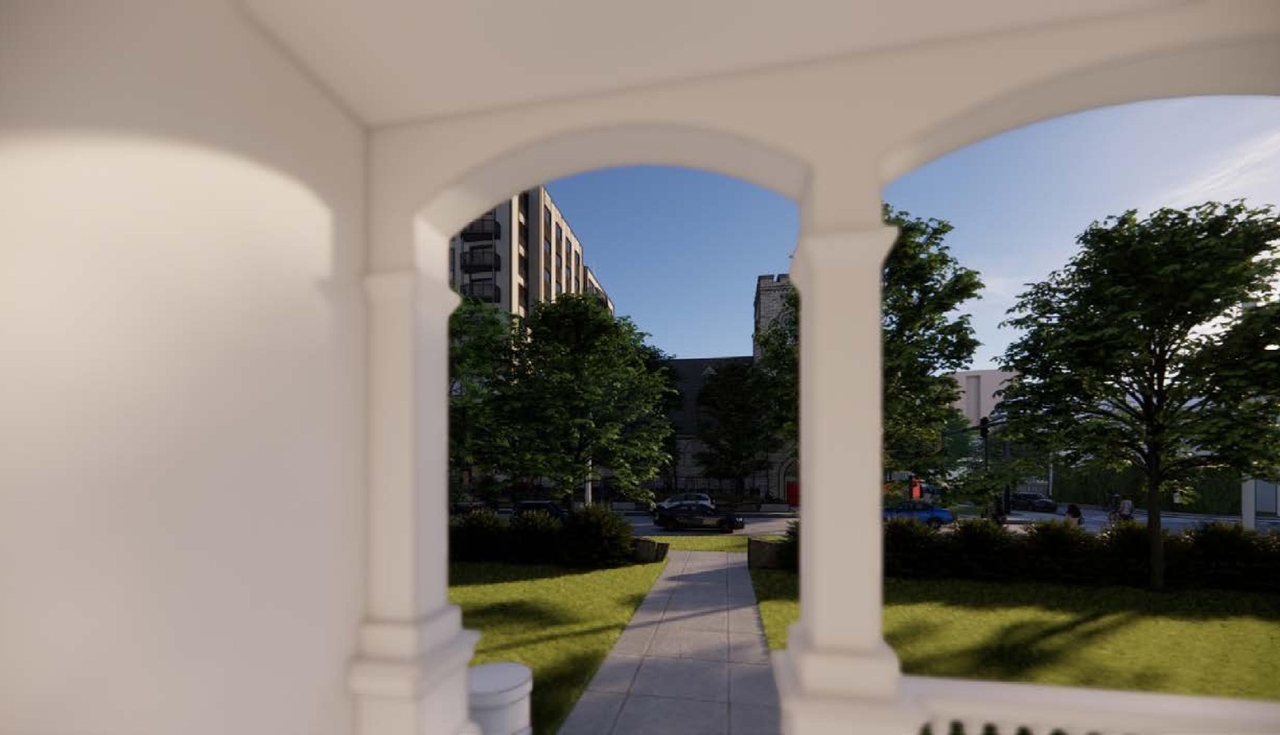 Rendering of building from page 31 of the file '315 Chapel Street - Design Brief'
