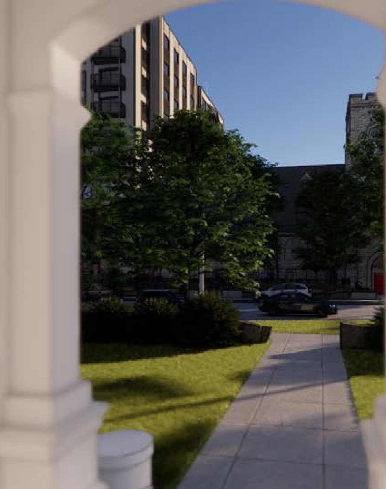 Rendering of building from page 31 of the file '315 Chapel Street - Design Brief'