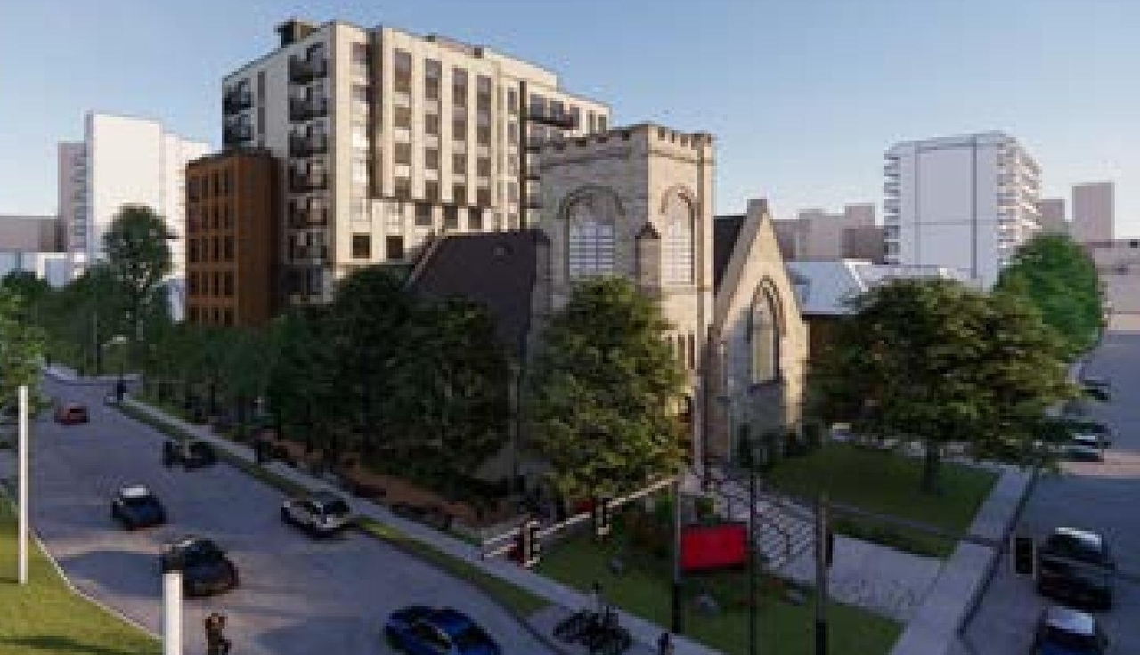 Rendering of building from page 73 of the file '315 Chapel Street - Design Brief'