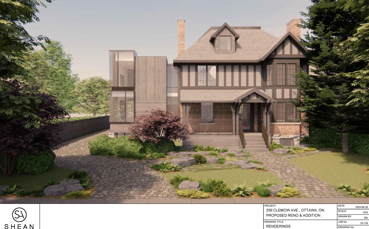 Rendering of building from page 1 of the file '259 Clemow - Renderings'