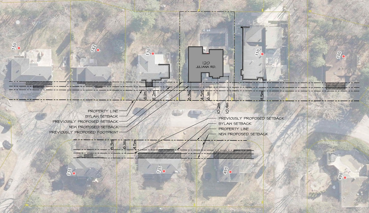 Construction site plan for project from page 2 of the file 'D09-04-24-0053 - 120 Juliana Renderings'