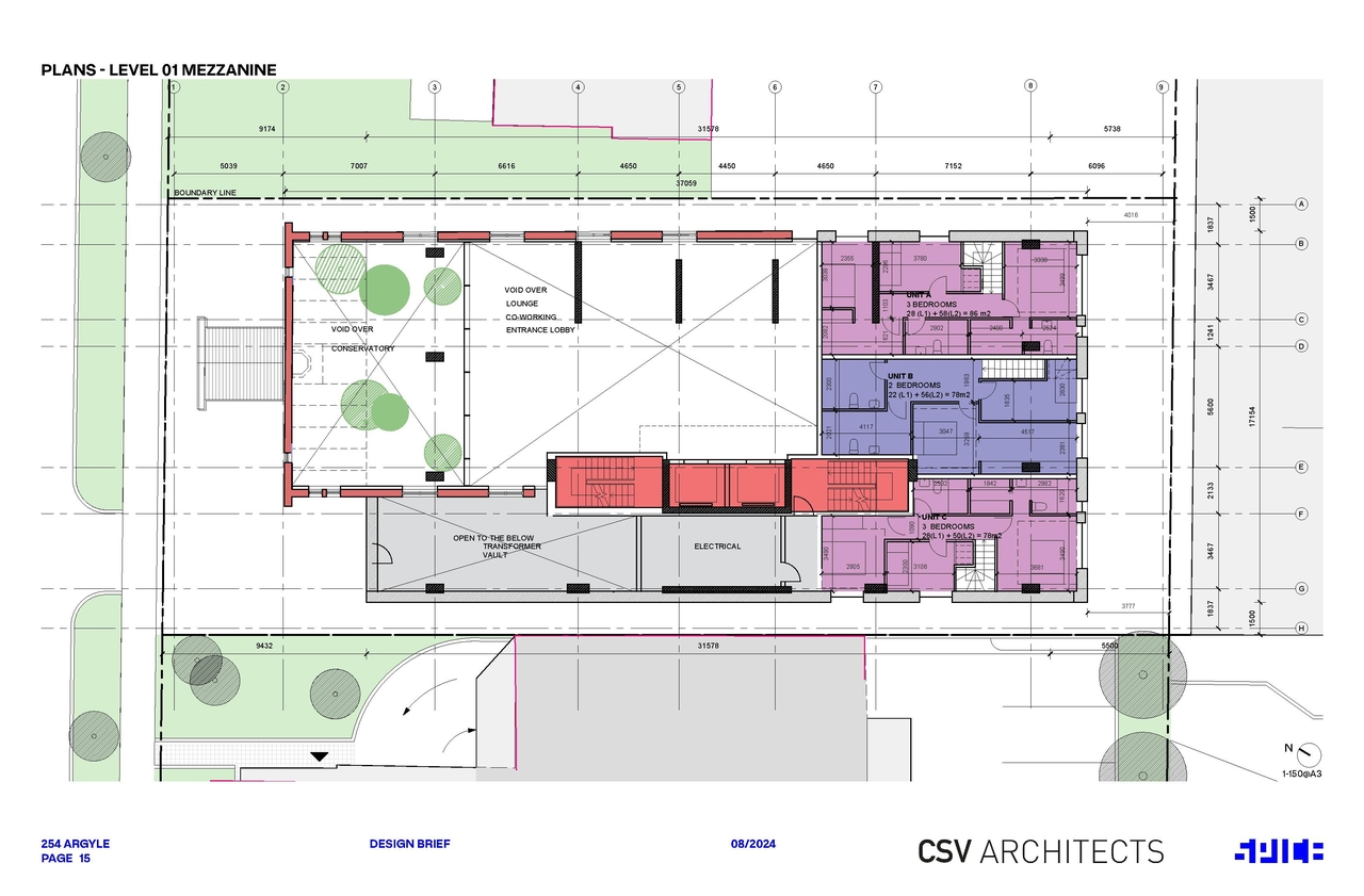 Construction site plan for project from page 15 of the file '254 Argyle - Urban Design Brief'