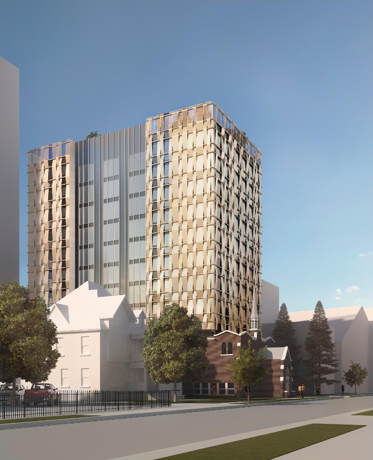 Rendering of building from page 7 of the file '254 Argyle - Urban Design Brief'