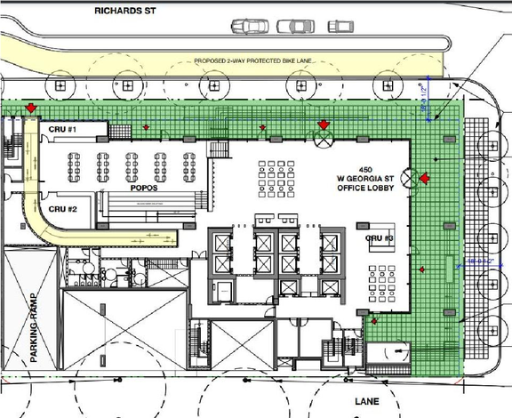 Construction site plan for project from page 8 of the file 'Referral report'