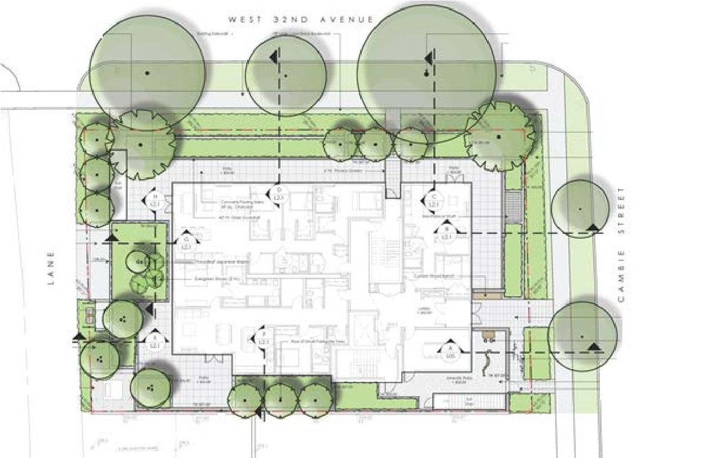 Construction site plan for project from page 32 of the file 'Referral report'