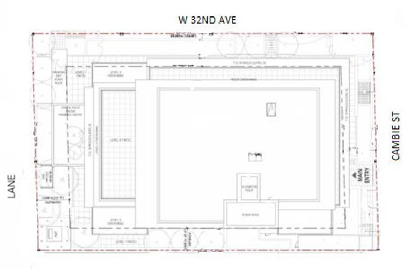 Construction site plan for project from page 32 of the file 'Referral report'