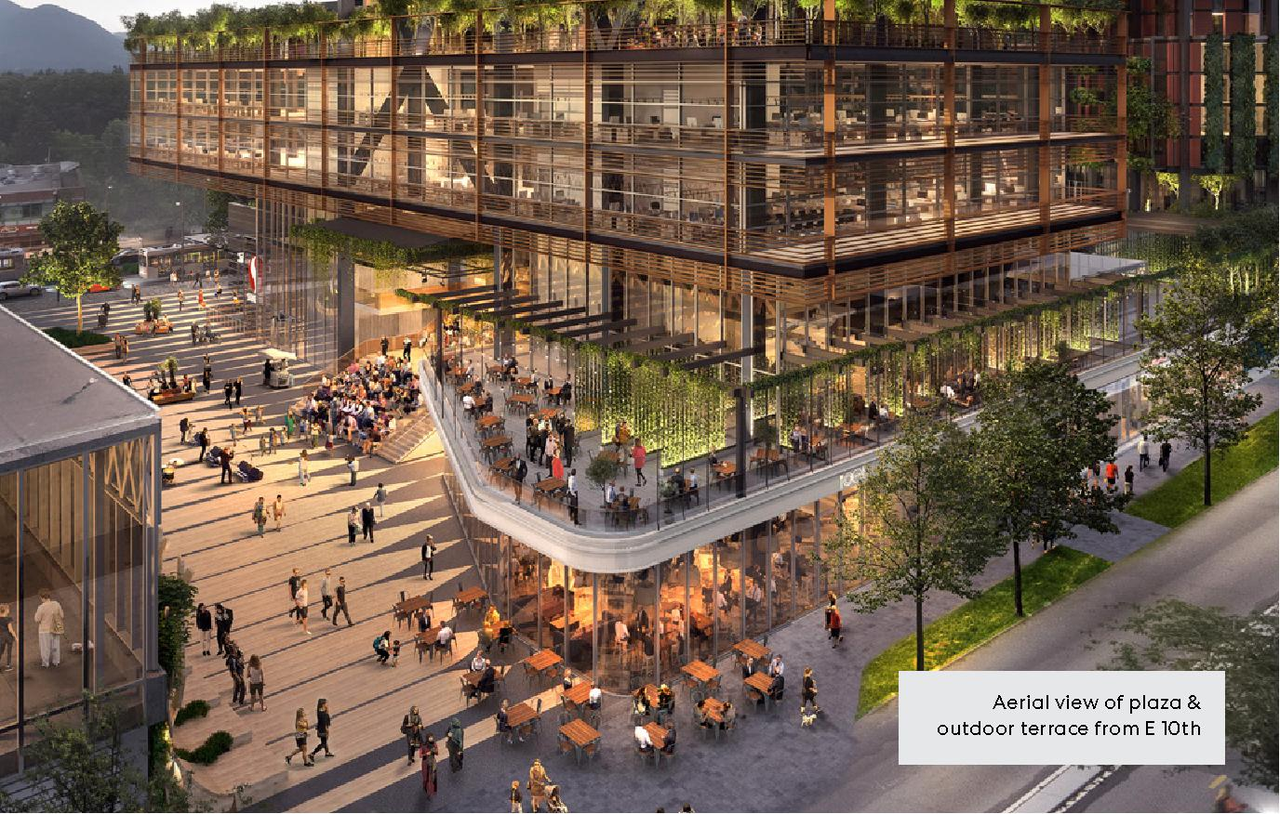Rendering of building from page 20 of the file 'Applicant open house boards'