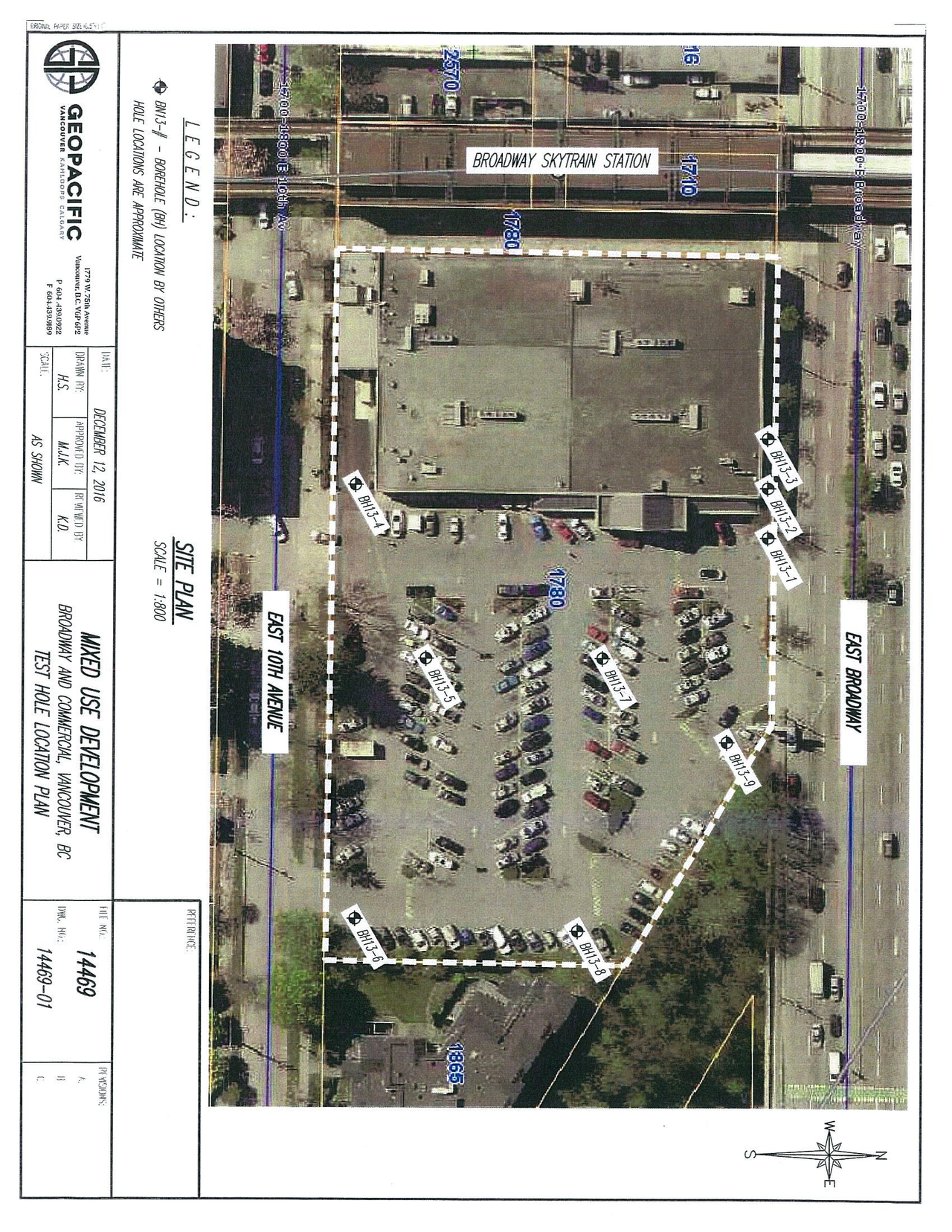 Construction site plan for project from page 7 of the file 'Geotechnical Report'
