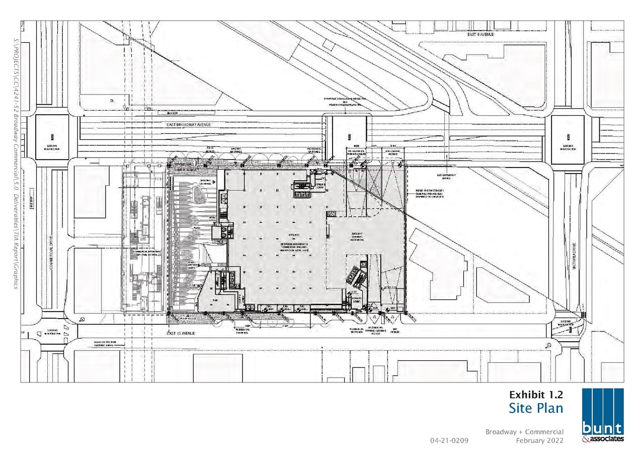 Construction site plan for project from page 16 of the file 'Transportation assessment management study'