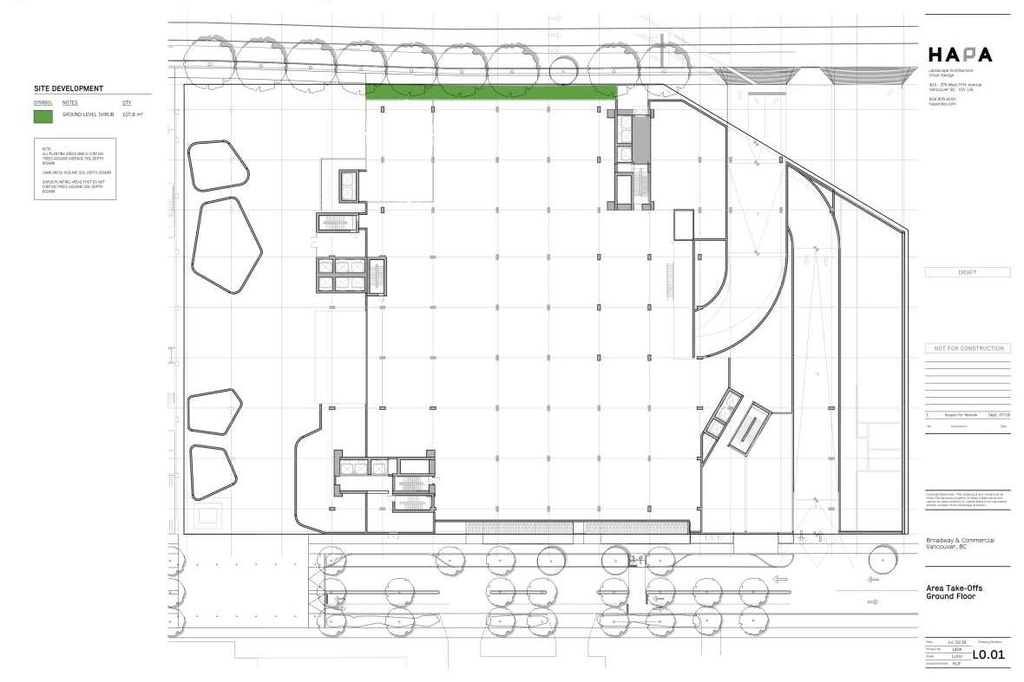Construction site plan for project from page 44 of the file 'Sustainable Design Strategy '