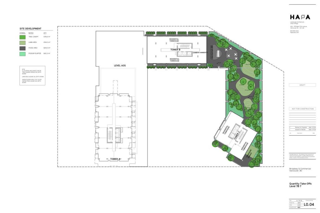 Construction site plan for project from page 45 of the file 'Sustainable Design Strategy '