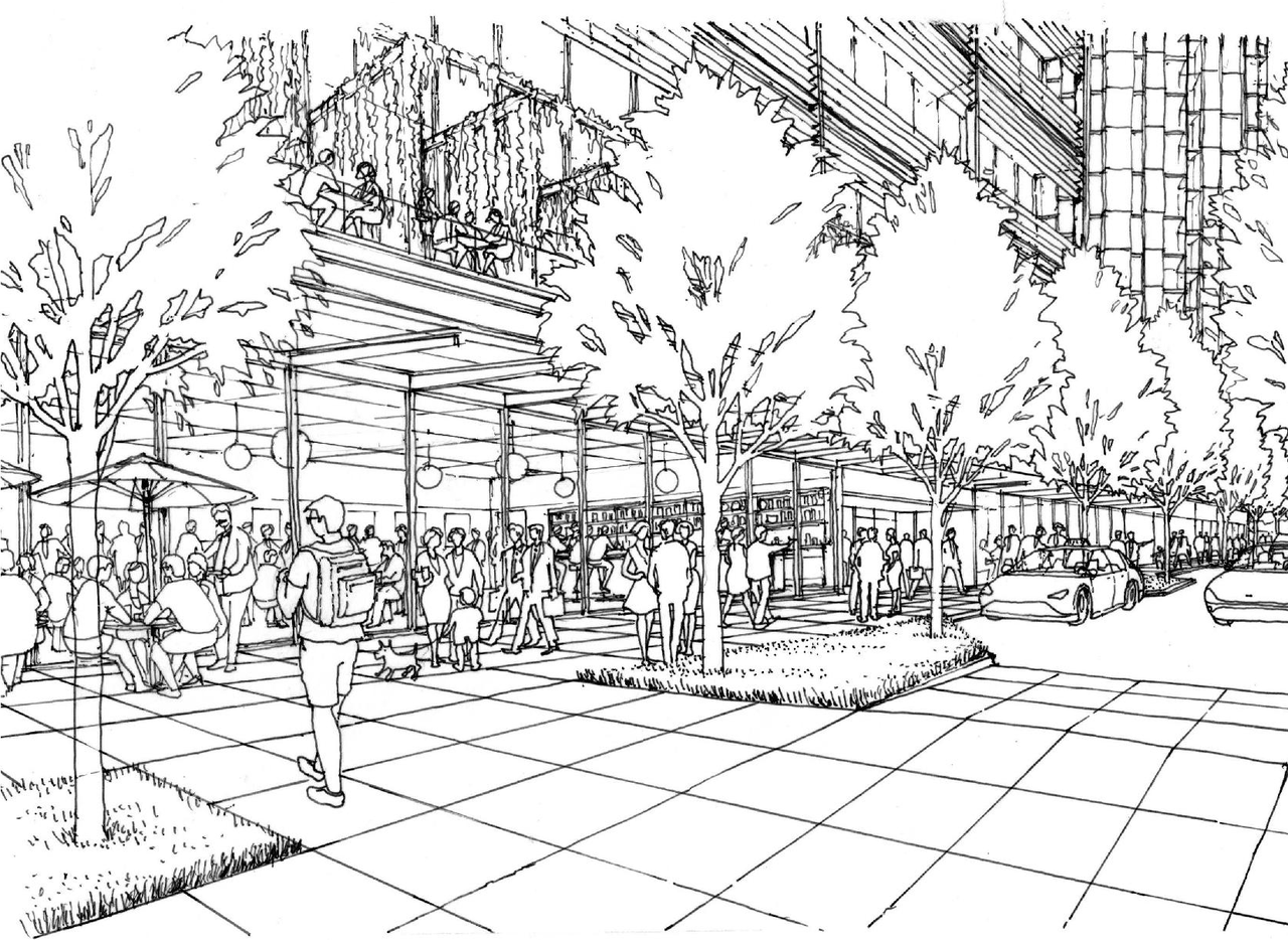 Rendering of building from page 1 of the file 'Applicant boards'