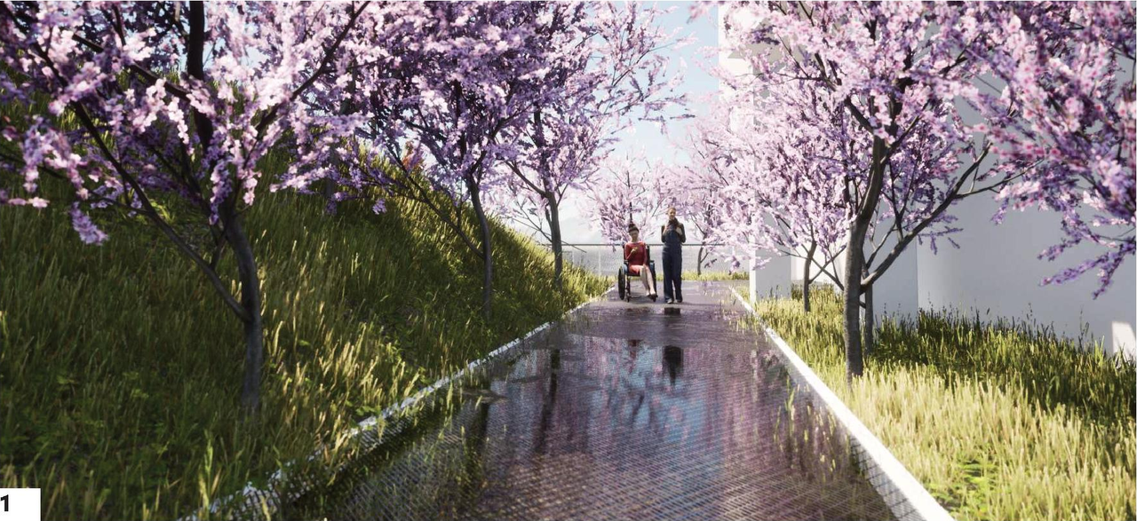 Rendering of building from page 28 of the file 'Landscape plans'