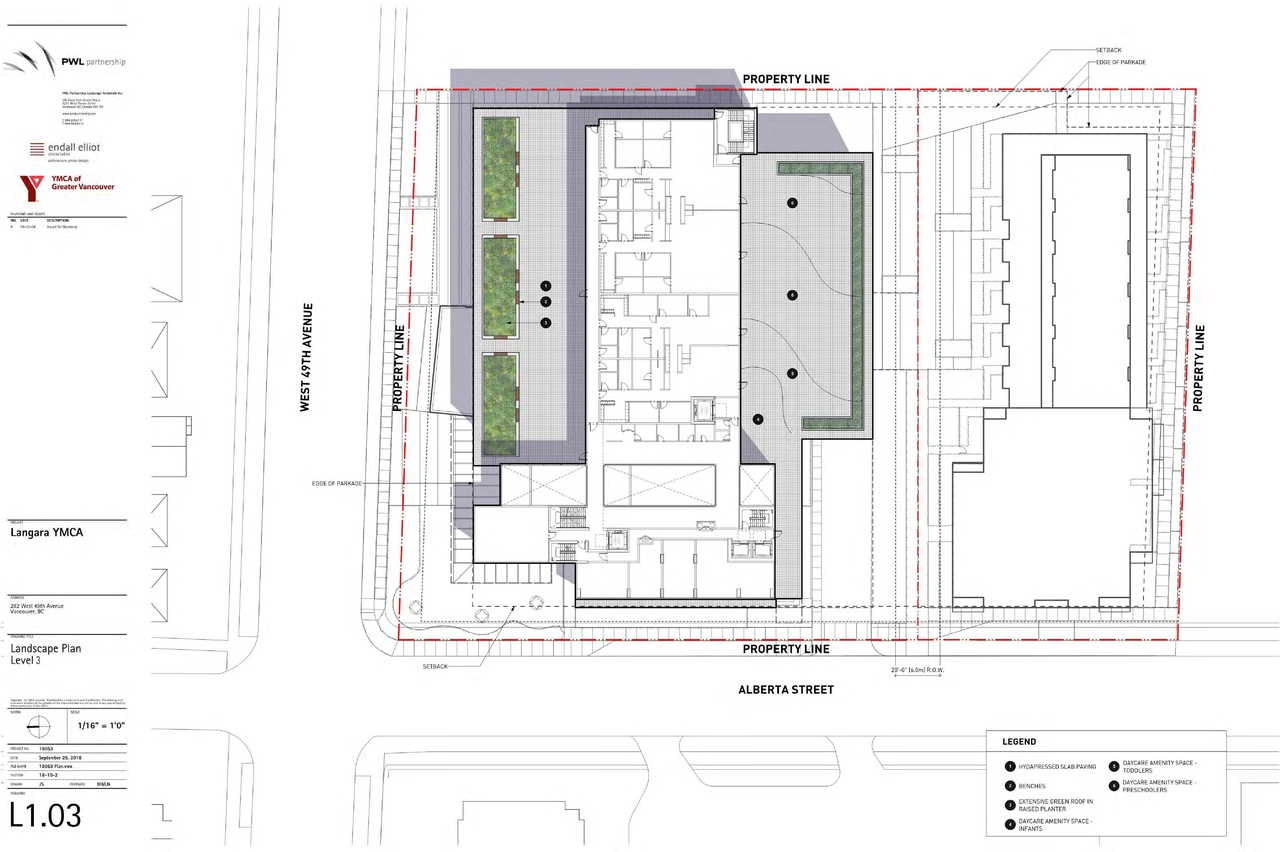 Construction site plan for project from page 6 of the file 'Landscape plan'