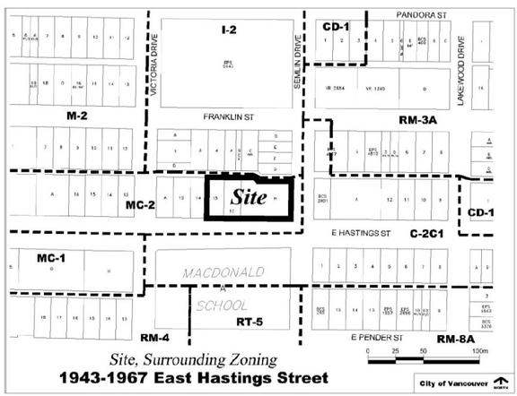 Construction site plan for project from page 3 of the file 'Referral report'