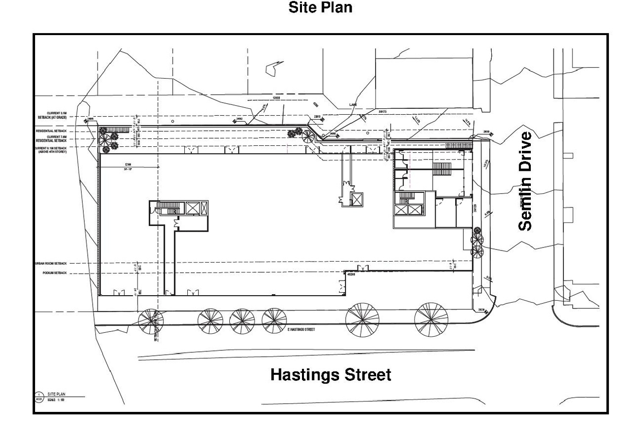 Construction site plan for project from page 36 of the file 'Referral report'