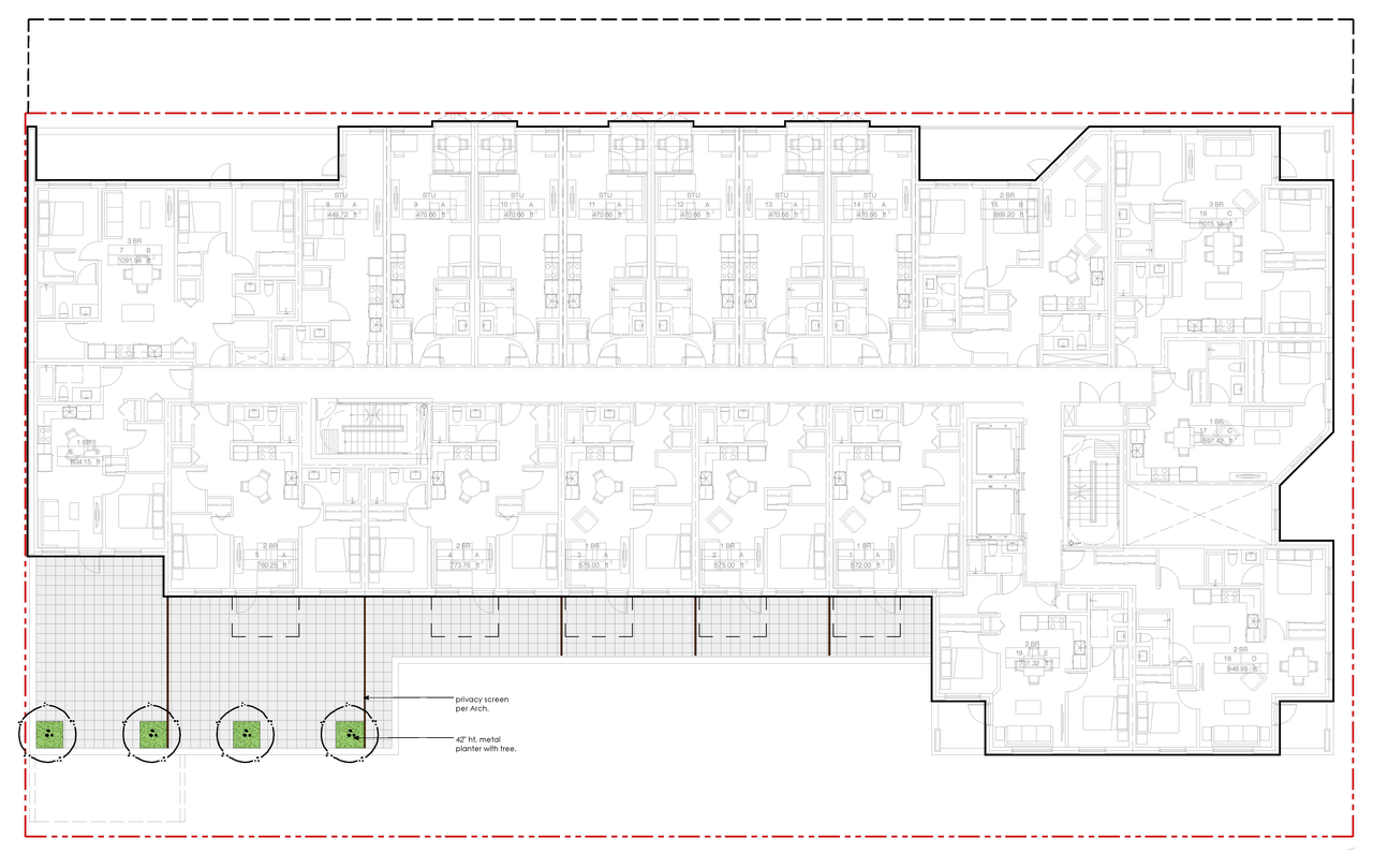 Floor plan for project from page 36 of the file 'Rainwater management plan'