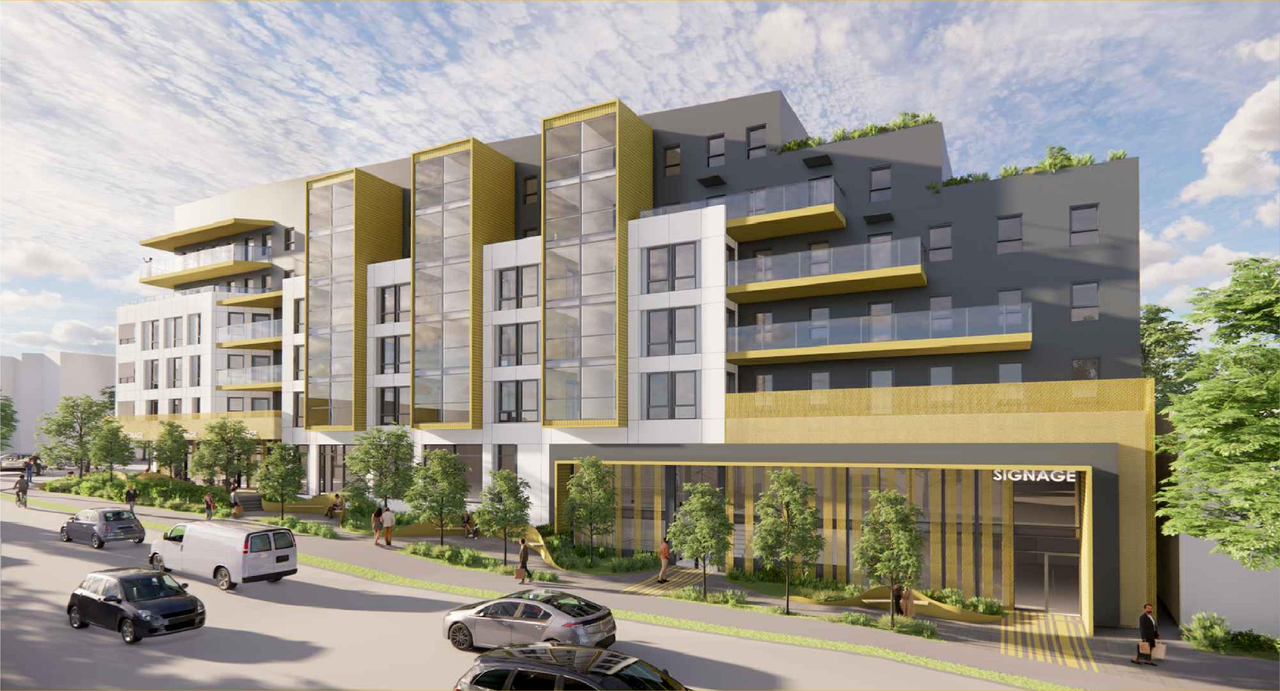 Rendering of building from page 1 of the file 'Application booklet'