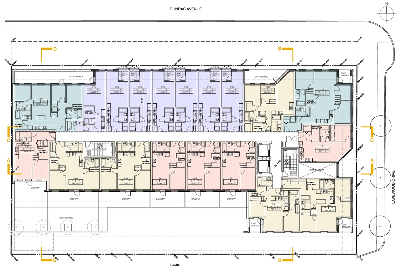 Construction site plan for project from page 38 of the file 'Application booklet'