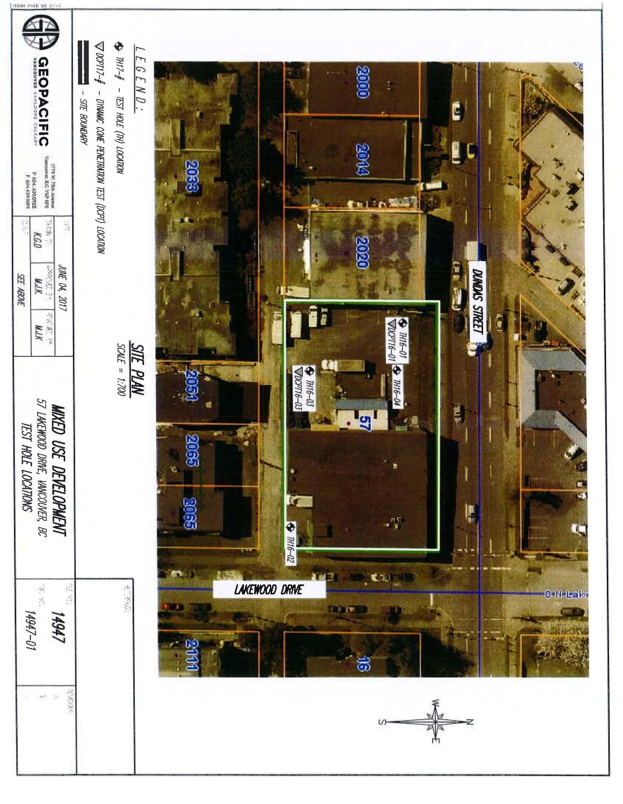 Construction site plan for project from page 5 of the file 'Geotechnical report'