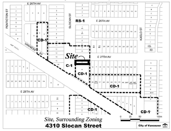 Construction site plan for project from page 4 of the file 'Referral report'