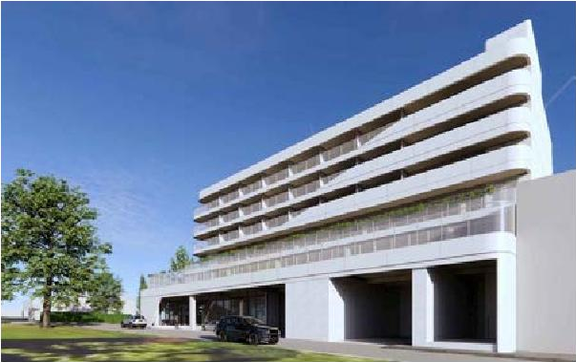 Rendering of building from page 8 of the file 'Referral Report'