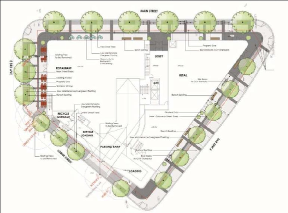 Construction site plan for project from page 13 of the file 'Referral report'
