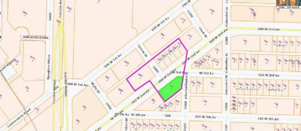 Construction site plan for project from page 21 of the file 'Rezoning Report'