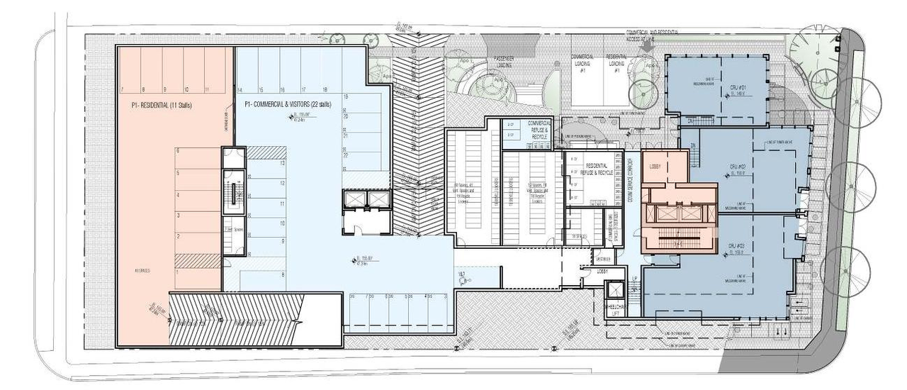 Construction site plan for project from page 56 of the file 'Referral report'