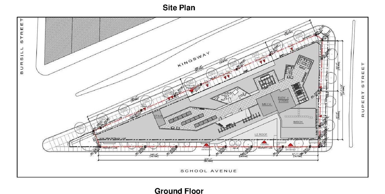 Construction site plan for project from page 39 of the file 'Referral report'