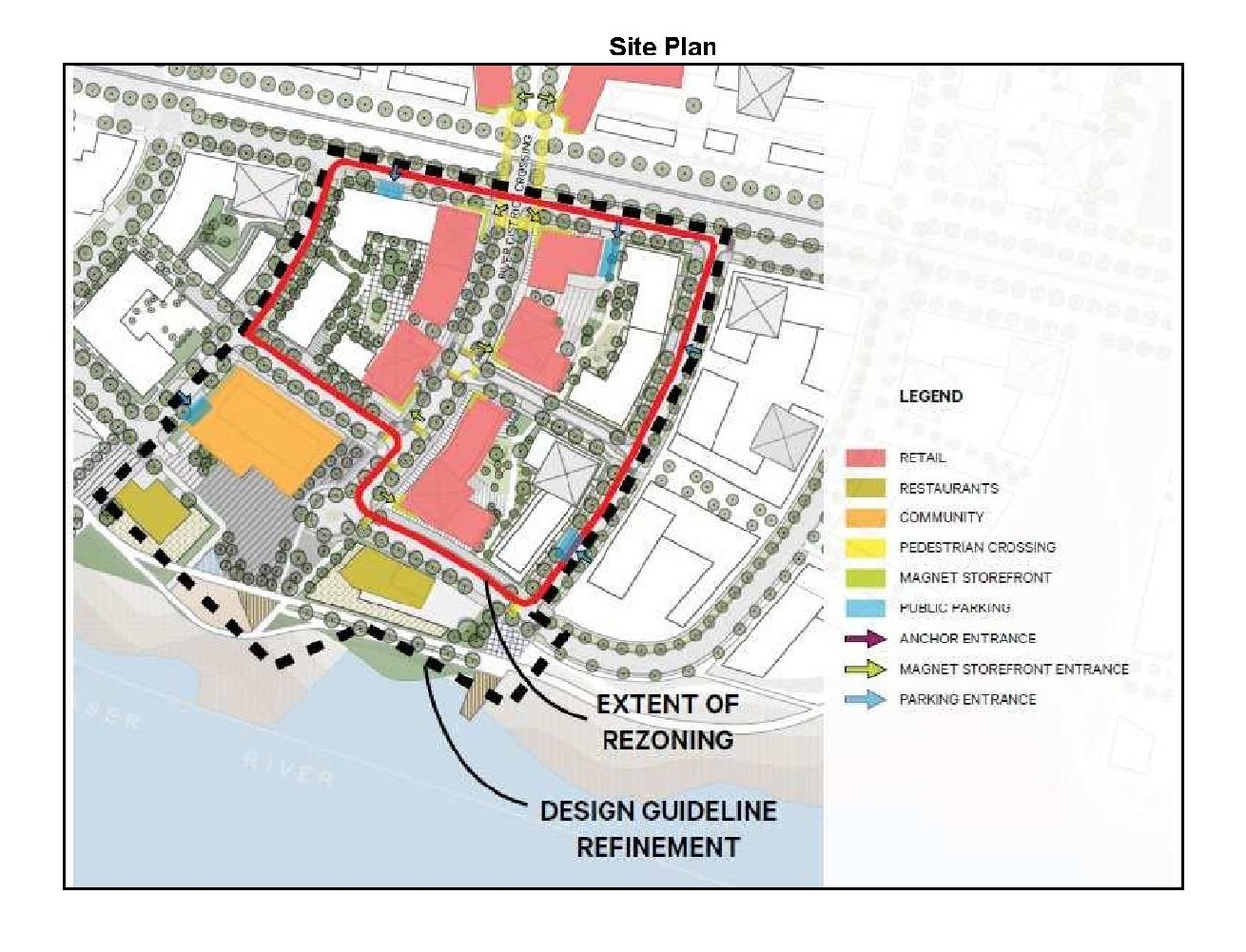 Construction site plan for project from page 79 of the file 'Referral report'