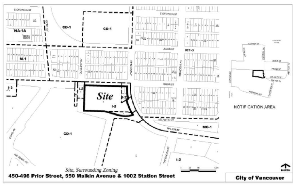 Construction site plan for project from page 5 of the file 'Referral report'