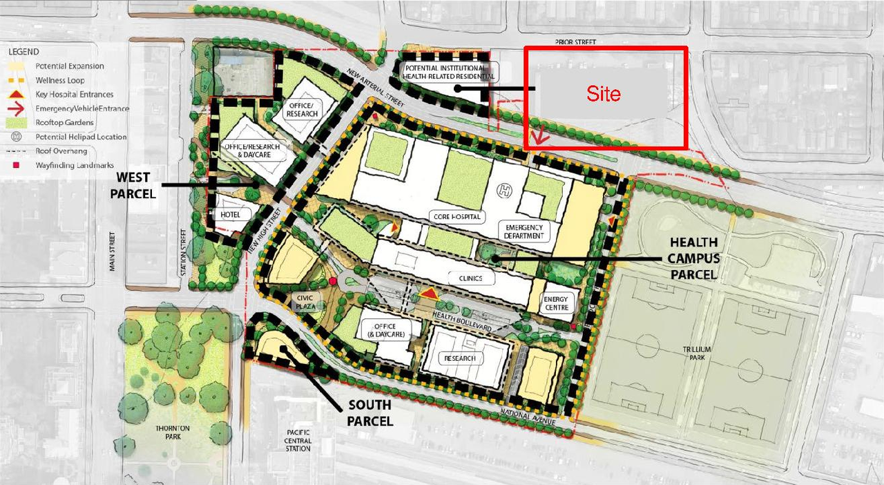 Construction site plan for project from page 8 of the file 'Referral report'