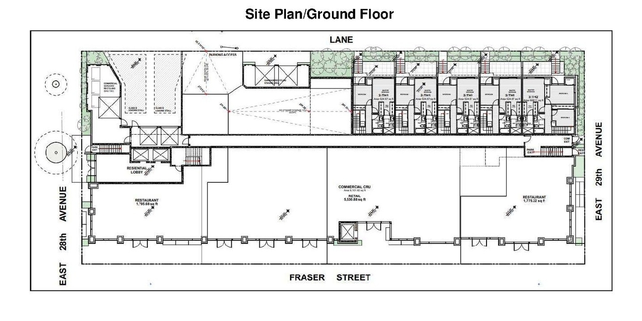 Construction site plan for project from page 43 of the file 'Referral report'