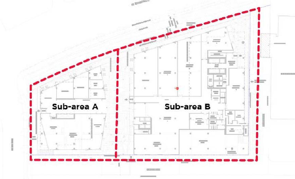 Construction site plan for project from page 11 of the file 'Referral Report'
