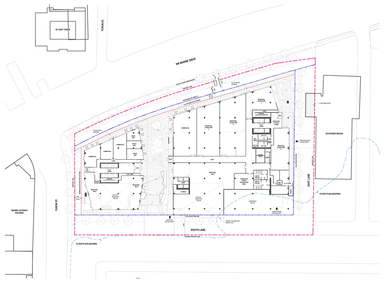 Construction site plan for project from page 6 of the file 'Revised architectural plans'