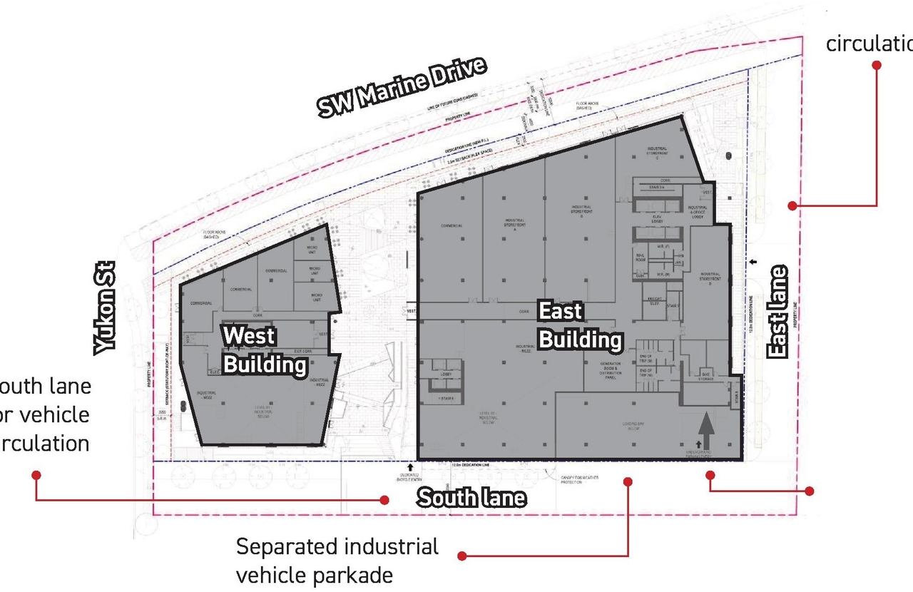 Construction site plan for project from page 10 of the file 'Applicant boards'