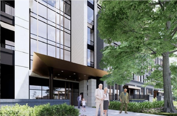 Rendering of building from page 15 of the file 'Rezoning booklet'