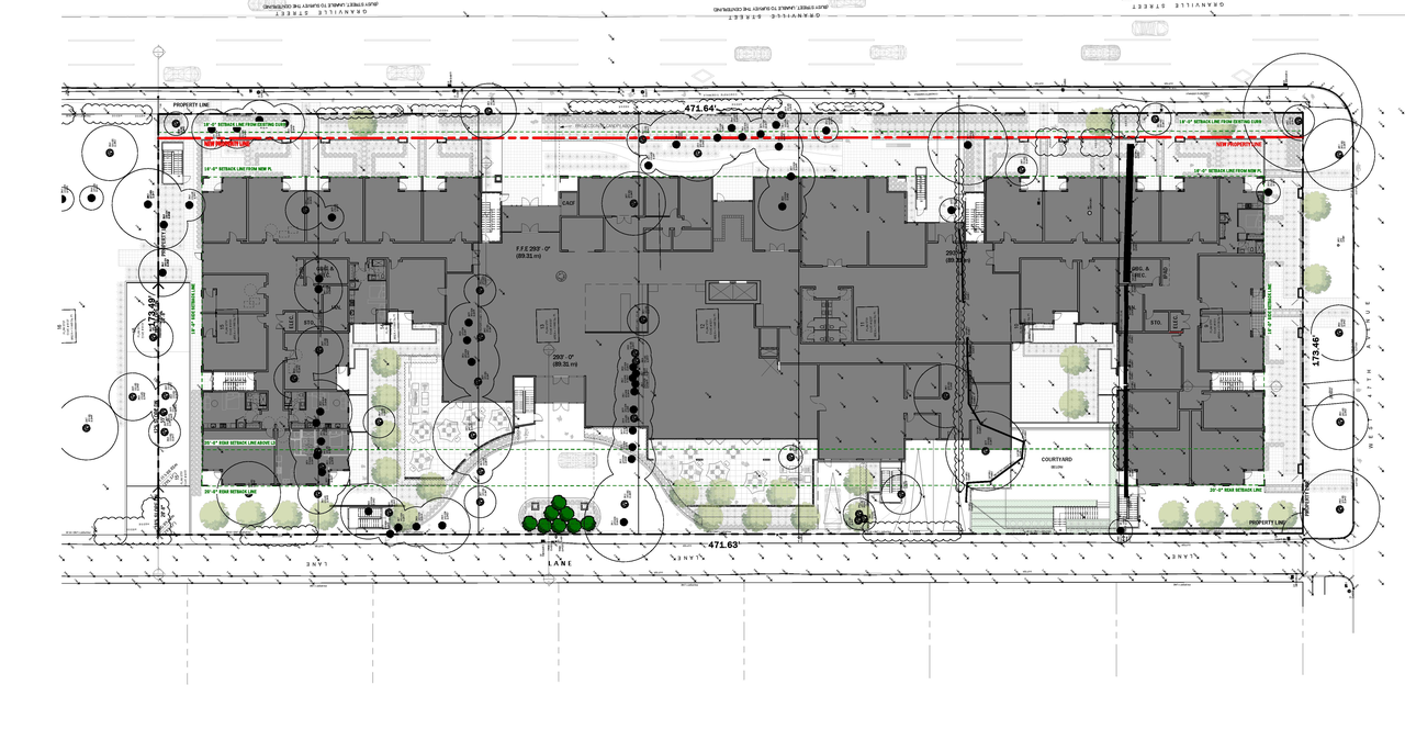 Construction site plan for project from page 19 of the file 'Architectural plans'