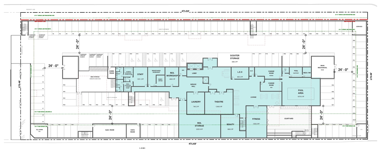 Construction site plan for project from page 6 of the file 'Architectural plans'