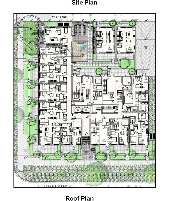 Construction site plan for project from page 36 of the file 'Referral report'