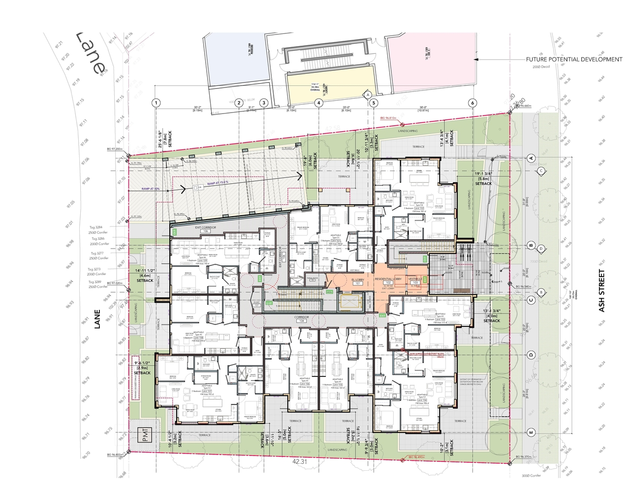 Construction site plan for project from page 8 of the file 'Applicant boards'