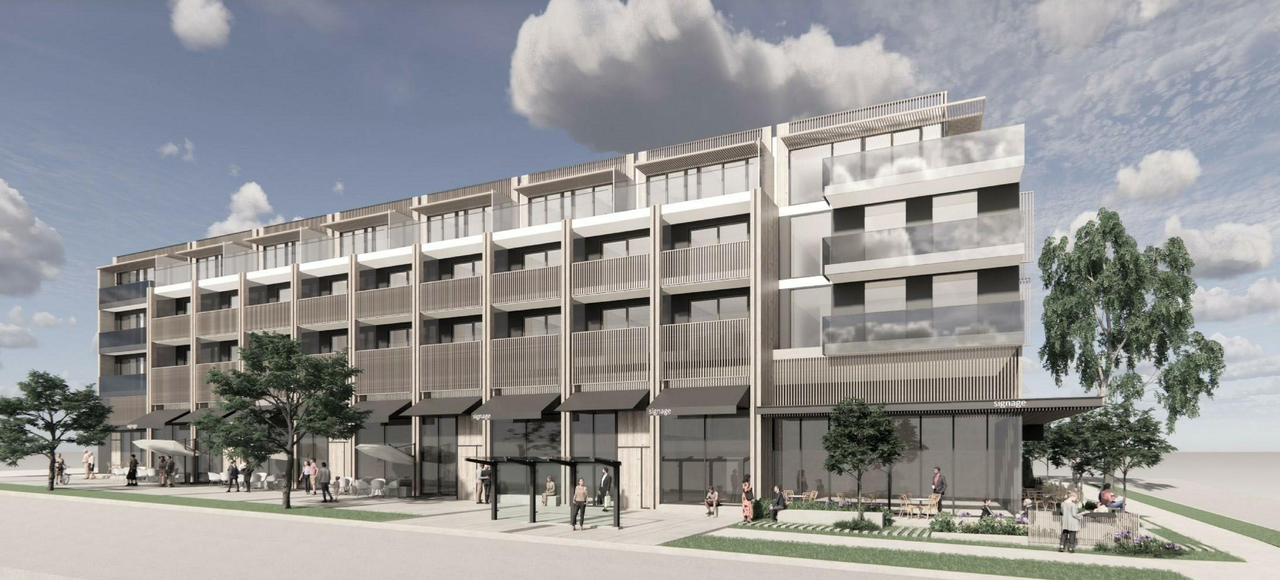 Rendering of building from page 1 of the file 'Application booklet'