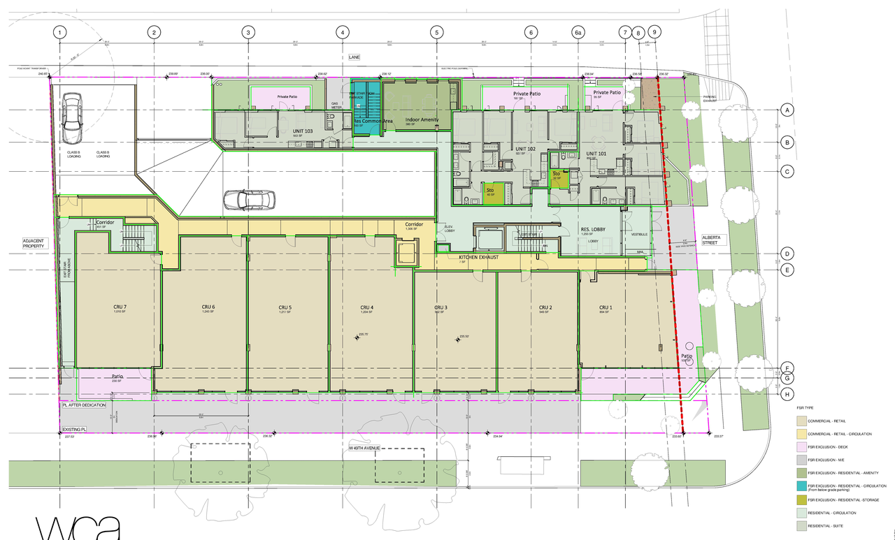 Construction site plan for project from page 28 of the file 'Application booklet'