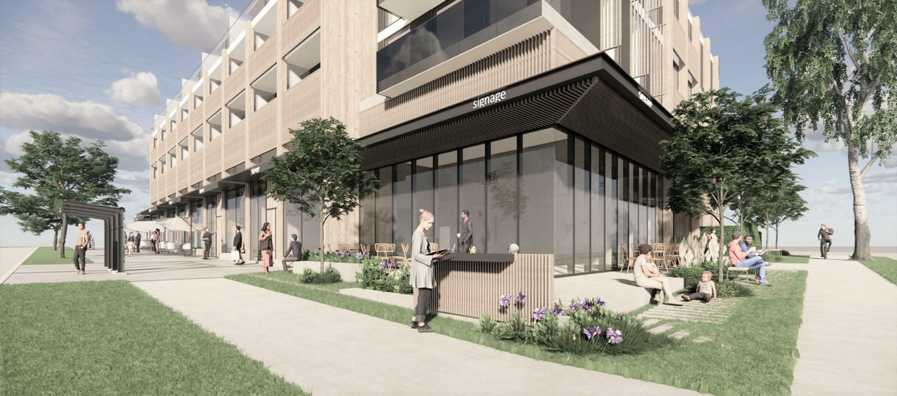 Rendering of building from page 5 of the file 'Application booklet'